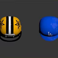Yellow Black White And Blue Sports Helmets With LA Logo Design For Daily Use
