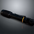 Black Handheld LED Flashlight With Yellow Accent And Durable Grip Design 3d model