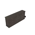 Traditional Wooden Entryway Cabinet Sideboard With Multiple Drawers And Gold Handles