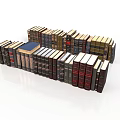 Assorted Stacked Books With Colorful Spines And Classic Bindings On White