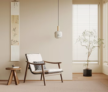 Leisure chair green plant floor lamp 3d model