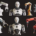 Robot Themed Hanging Ornaments With Mechanical Arms And Humanoid Designs