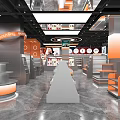 Modern Cosmetics Store Interior Design With Makeup Counter Cosmetics Shelves And Display Screens 3d model