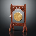 Traditional Chinese Gong Musical Instrument With Handcrafted Wooden Frame And Hanging Mallet