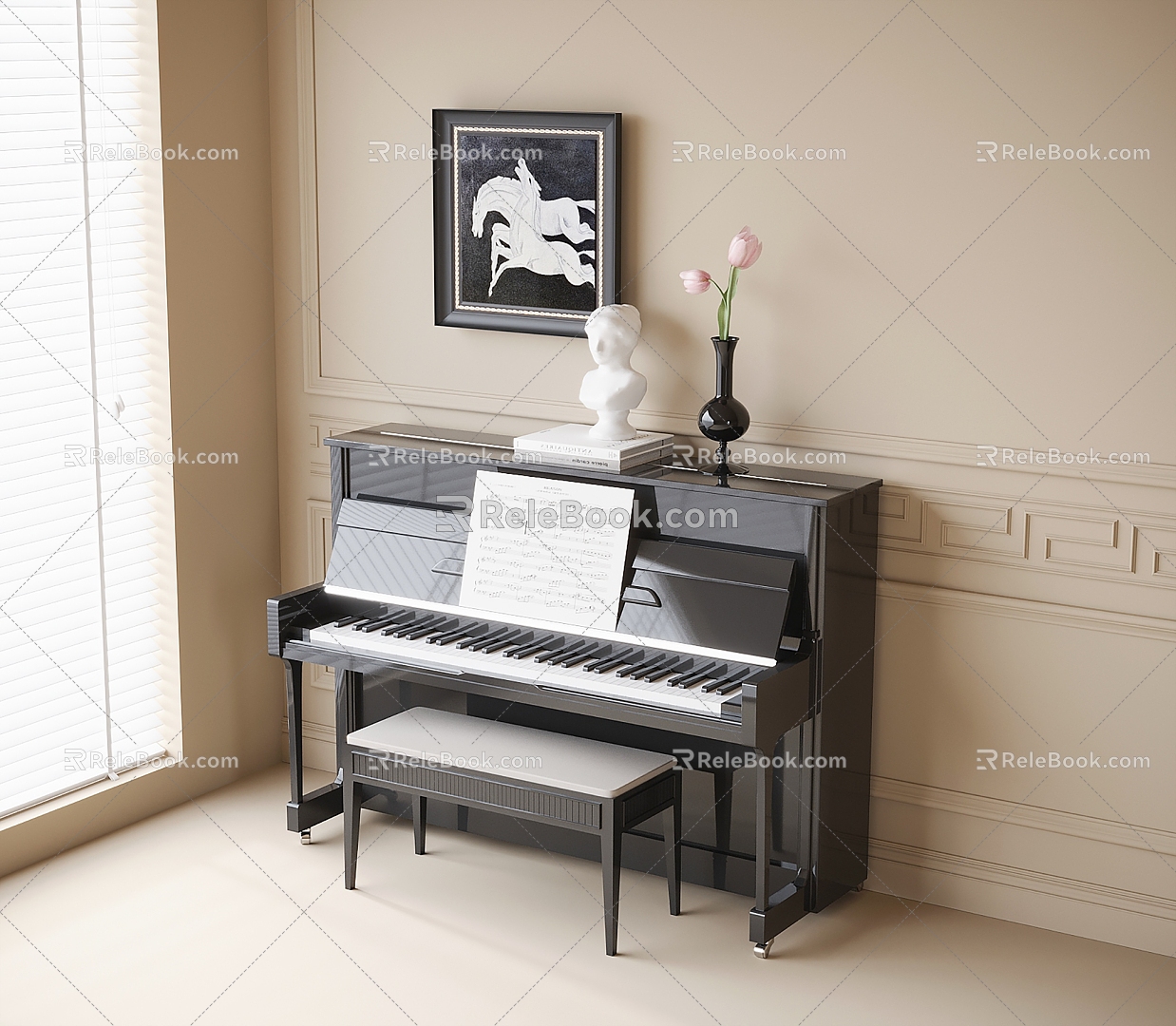 Modern Piano 3d model