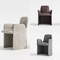 Modern Single Accent Chair With Beige Brown Gray Upholstery And Armrest Design