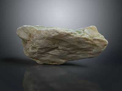 High Quality Natural Stone With Rough Surface And Greenish White Color For Decoration Projects 3d model