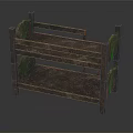 Sturdy Wooden Multi Tiered Shelf With Side Frames And Open Shelves Design