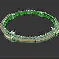 Futuristic Circular Metallic Structure With Sleek Ring Design And Technical Components