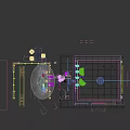 Modern Public Office Space Lobby With Marble Wall Large Screen Bookshelves And Sleek Floor