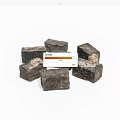 Stone Wood Blocks Gray And Dark Brown Irregular Shapes Textured Surfaces Stacked On White Background