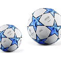Professional Soccer Balls With Blue Star Design In Different Sizes For Sports