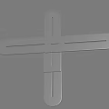 Simple Cross Shaped Gray Plastic Strip With Smooth Edges On Plain Background
