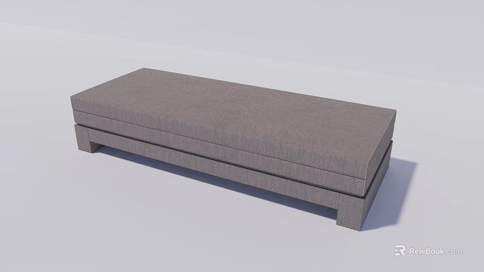 Gray Wooden Modern Sofa Bench With Simple Design For Living Room Use 3d model 