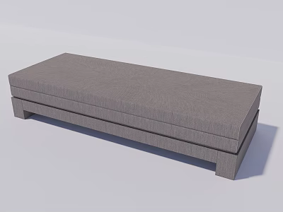 Gray Wooden Modern Sofa Bench With Simple Design For Living Room Use 3d model