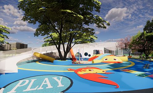 Modern children's play area 3d model