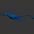 Blue Prehistoric Aquatic Creature Model With Long Beak Open Mouth And Flippers On Dark Background