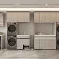 Modern Bathroom Cabinet Rack With Storage Cabinets Washing Machine Dryer And Sink