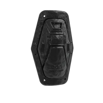 Black Composite Armor Protective Plate With CLR Logo And Reinforced Structure 3d model