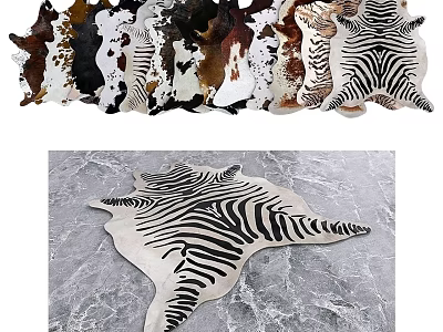 Modern Shape Carpet Animal Fur Carpet 3d model