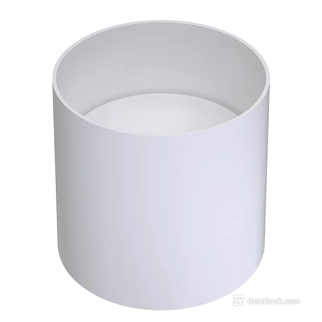 White Round Cylindrical Modern Bathroom Washbasin With Smooth Sleek Design 3d model 