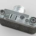 Vintage Digital Camera with Silver Metal Body Black Leather Surface Multiple Knobs and Classic Lens 3d model