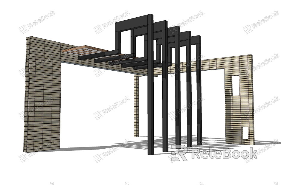 Modern Corridor Landscape Villa Courtyard Corridor Landscape Entrance Outdoor 3d model 