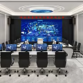 Modern Control Room Command Control Room 3d model