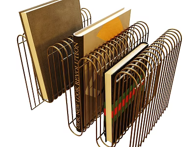 Modern Metal Bookshelf With Multiple Layers For Storing Various Books 3d model