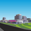 Aerial View Planning Of Modern Urban Area With Buildings Green Spaces And Roads