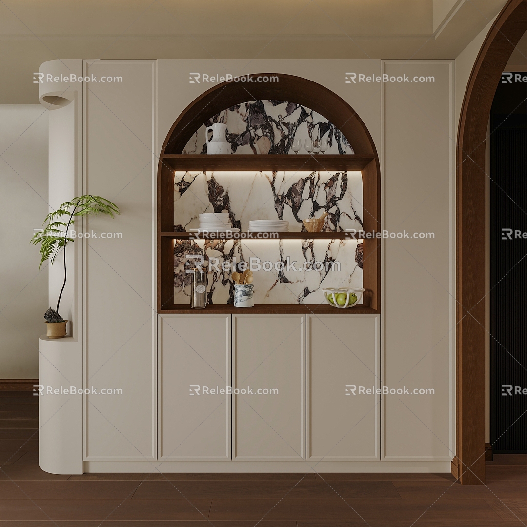 French Sideboard Decorative Cabinet Locker 3d model