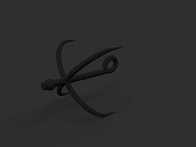 Sturdy Metal Hook With Curved Design For Hanging Items At Home 3d model