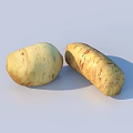 Fresh Organic Potatoes Placed in Metal Wire Basket on White Surface