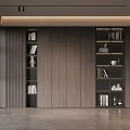 Modern Wooden Bookcase Interior Design With Shelves Books And Decorative Items
