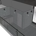 Garden Nook Outdoor Area With Sink Cabinets Wooden Slat Walls Lattice Decoration And Lighting