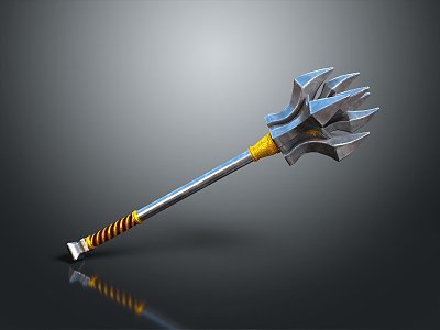 meteor hammer black fantasy mace ancient weapon cold weapon war weapon military 3d model