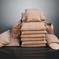 Practical Burlap Storage Bags for Household Use with Stacked Design and Textured Fabric