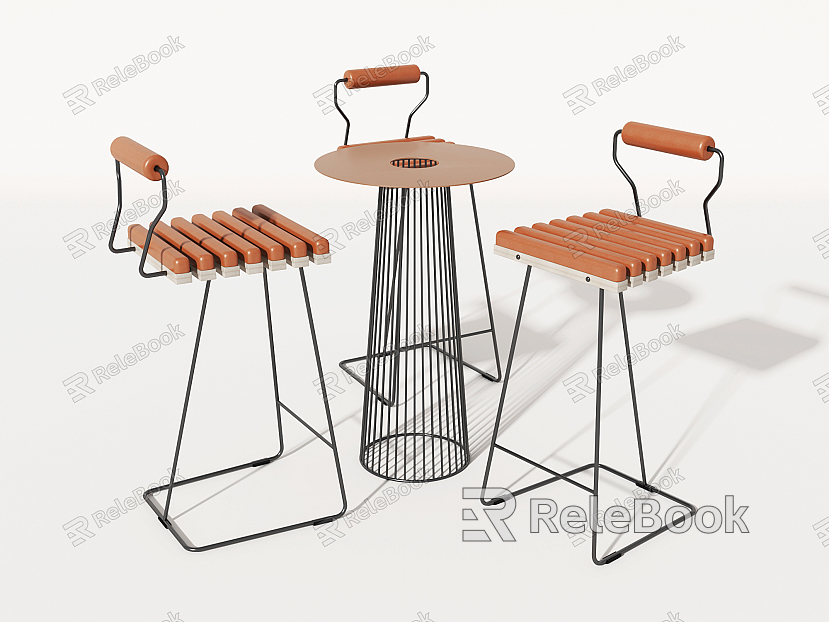 Modern Bar Chair Combination Bar Table Bar Chair Combination model