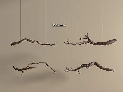 Polfarm Hanging Natural Wooden Branch Shaped Decorative Wall Decor Pieces 3d model