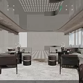 Luxurious Hotel Lobby Interior With Two Story Design Marble Bar And Sofas