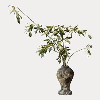 Modern Floral Ornaments Vase Green Plant Bonsai 3d model