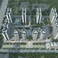 Modern High-Rise Residential Buildings With Central Courtyard And Green Landscaped Areas