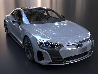 Silver Audi Sports Car With Sleek Design LED Headlights Black Alloy Wheels And Panoramic Roof 3d model