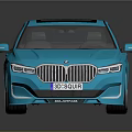 Blue BMW Sedan with Modern Design Black Roof and Reflective Surface