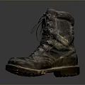 Rugged Worn Military Boots With Thick Sole And Laces For Daily Use