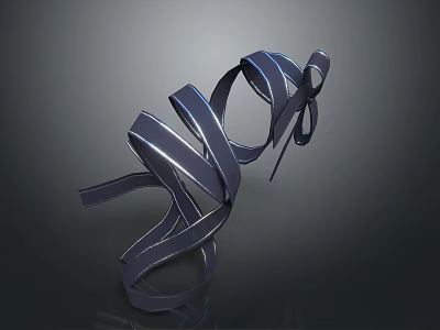 Elegant Deep Blue Intertwined Fabric Ribbons Decorative Home Living Accessory 3d model