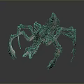 Fierce Spider Like Monster Character With Spiked Body And Long Sharp Legs For Game Movie