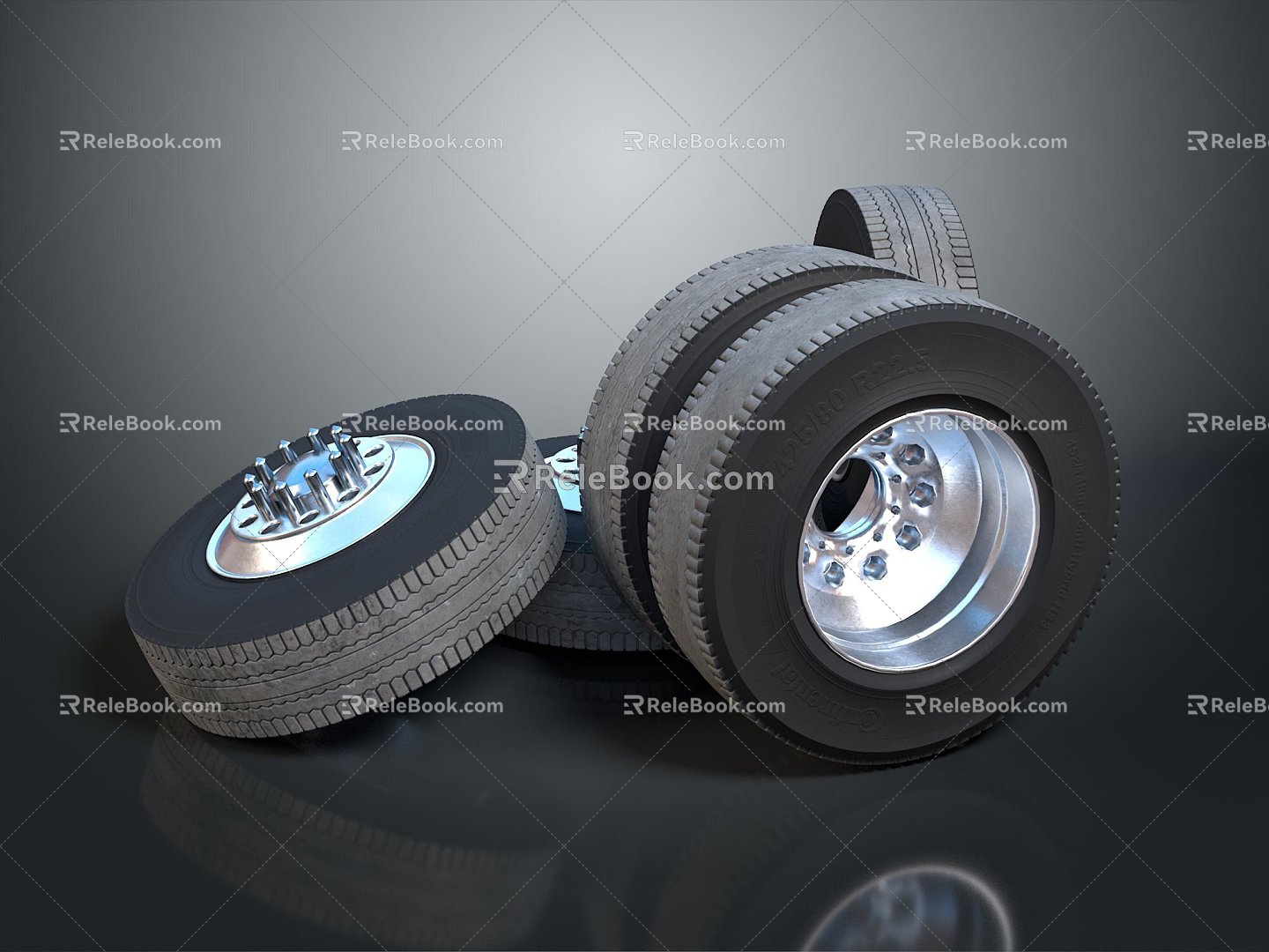 Modern Wheel Tire Tire Wheel Hub 3d model