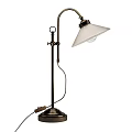 Industrial Style Table Lamp With Adjustable Arm Metal Base And White Shade