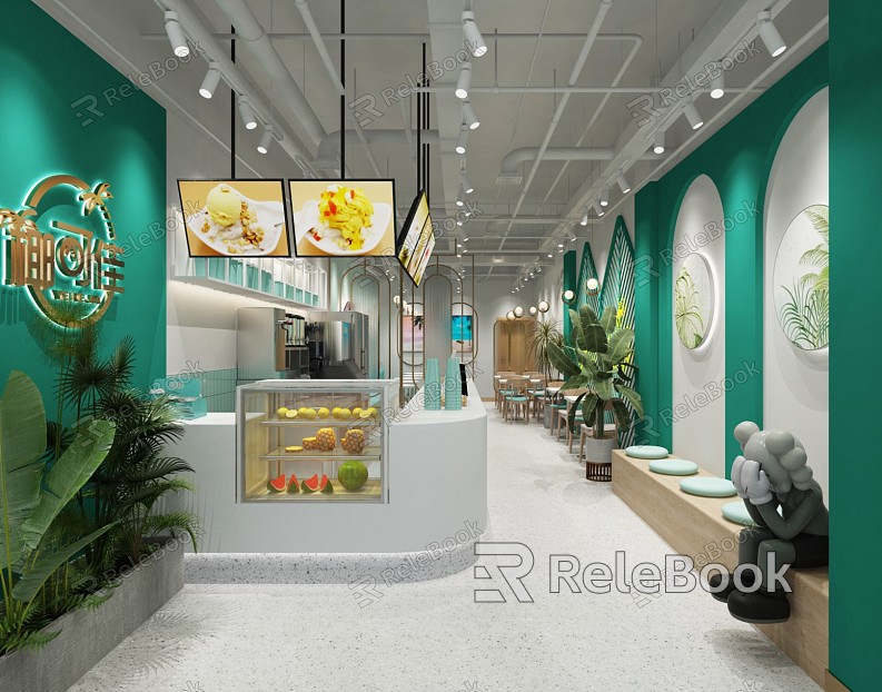 Modern Milk Tea Shop model